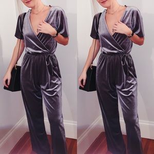 Silver Velvet Jumpsuit